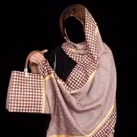 ست کیف و روسری رنگ کرم