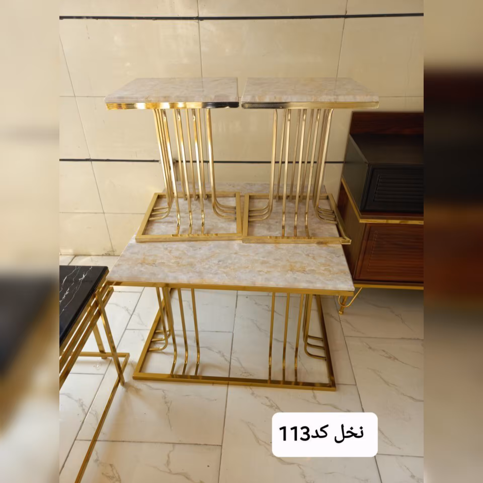 میز عسلی و جلو مبلی فلزی مدل نخل