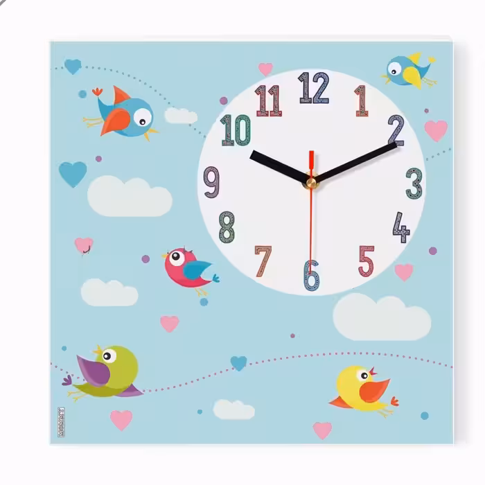 ساعت دیواری اتاق کودک طرح پرنده کد 2350