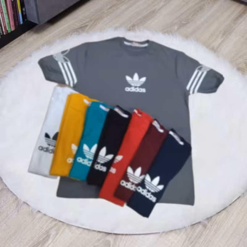 تیشرت یقه گرد آدیداس در سایز های لارج تا سه ایکس در 6 رنگ در جدید ترین طرح آدیداس 