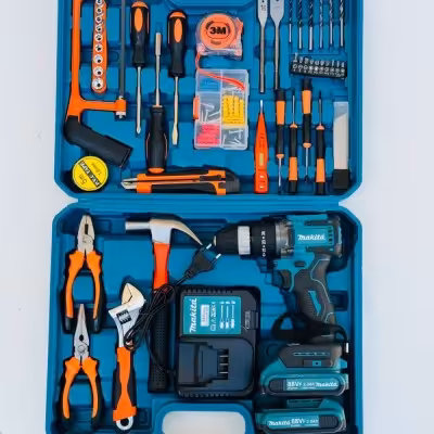 دریل شارژی چکشی براش لس 88 ولت ماکیتا با پک کامل