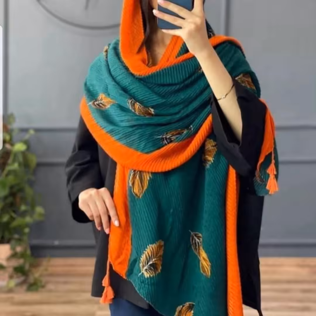 شال نخی طرح دار کد 01