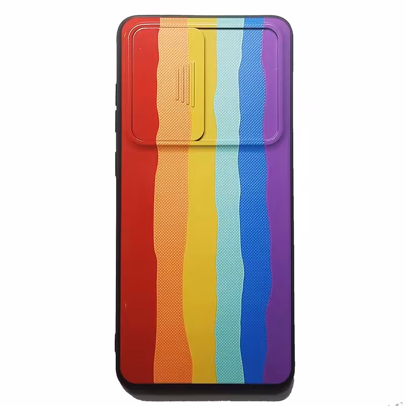 قاب طرح دار رنگین کمانی محافظ لنز دار کشویی سامسونگ SAMSUNG Galaxy A72 کد2