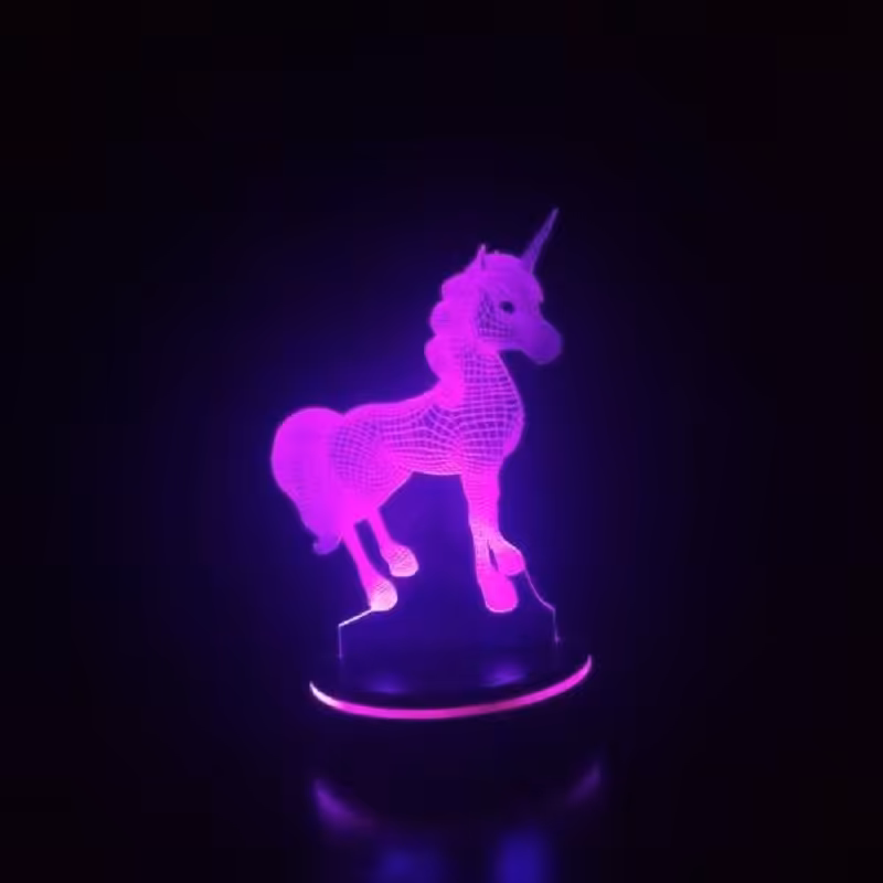 چراغ خواب کودک طرح کارتونی اسب تک شاخ 16 رنگ ریموت دار 