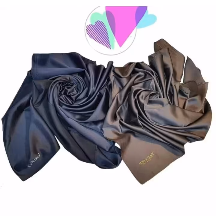 روسری ساتن ساده فقط رنگ قهوه ای