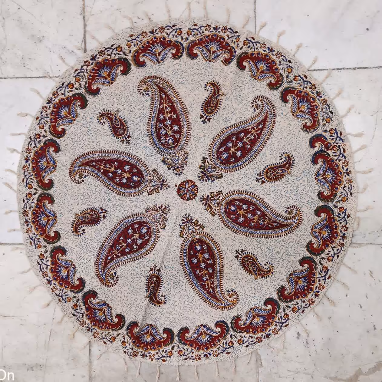 رومیزی قلمکار 80 در 80 گرد و مربع