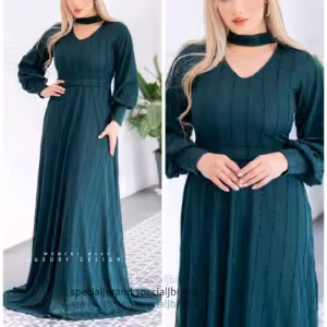 پیراهن مهمانی زنانه لمه ثقل مدل ماکسی مجلسی آوانی