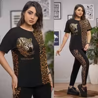 تیشرت و شلوار فلامنت مدل پلنگی- کد 1995