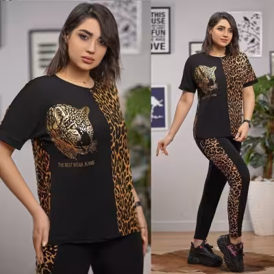 تیشرت و شلوار فلامنت مدل پلنگی- کد 1995