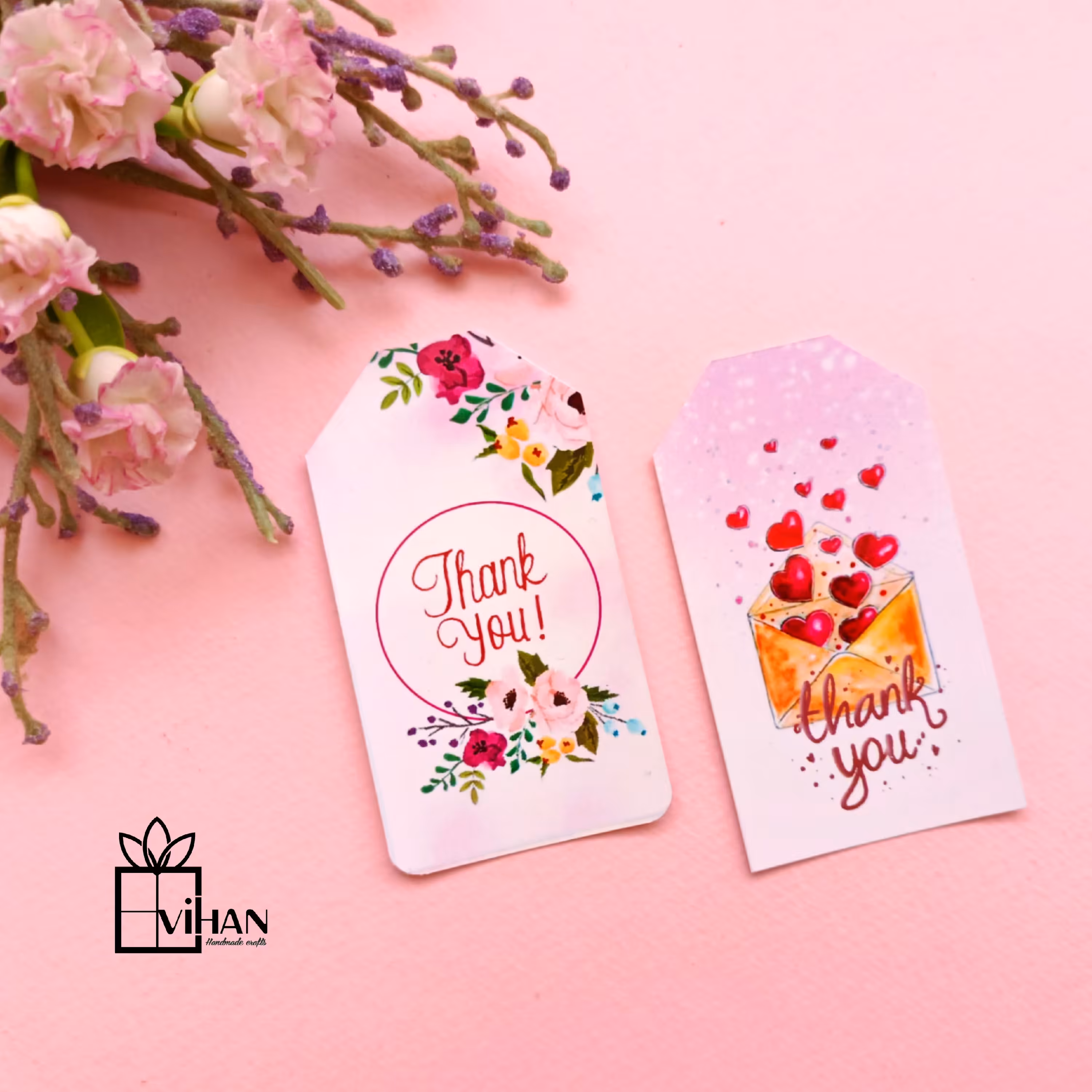 تگ تشکر از مشتری مقوای گلاسه در دوطرح متنوع بسته 10 تایی
