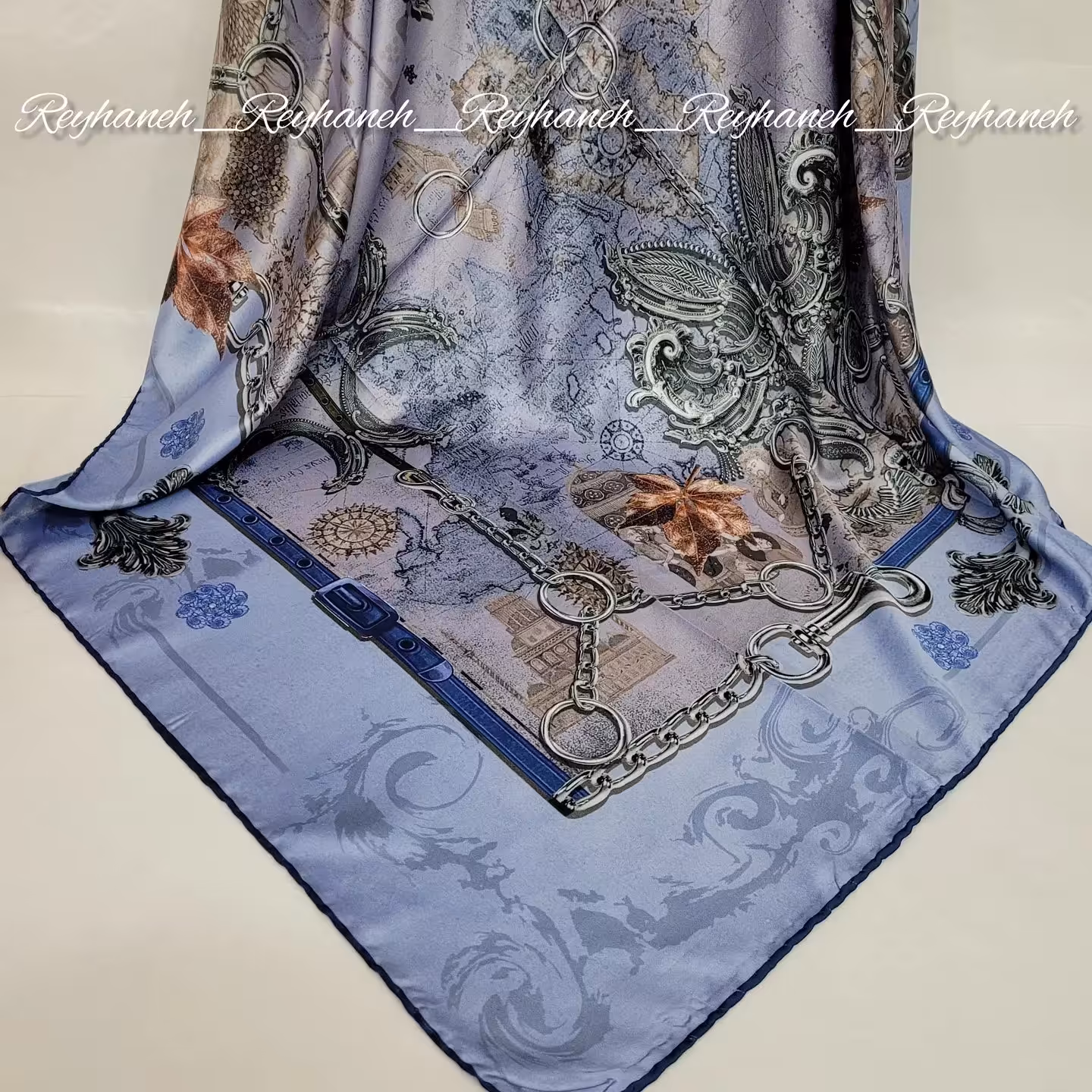 روسری ابریشم ترک سایز 110 ارسال پستی رایگان