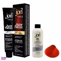 رنگ مو آیون (Ion) شماره 7.6 حجم 120 میلی‌لیتر رنگ قرمز آتشین + اکسیدان آیون (Ion) مدل 30vol نه درصدی حجم 180 میلی‌لیتر