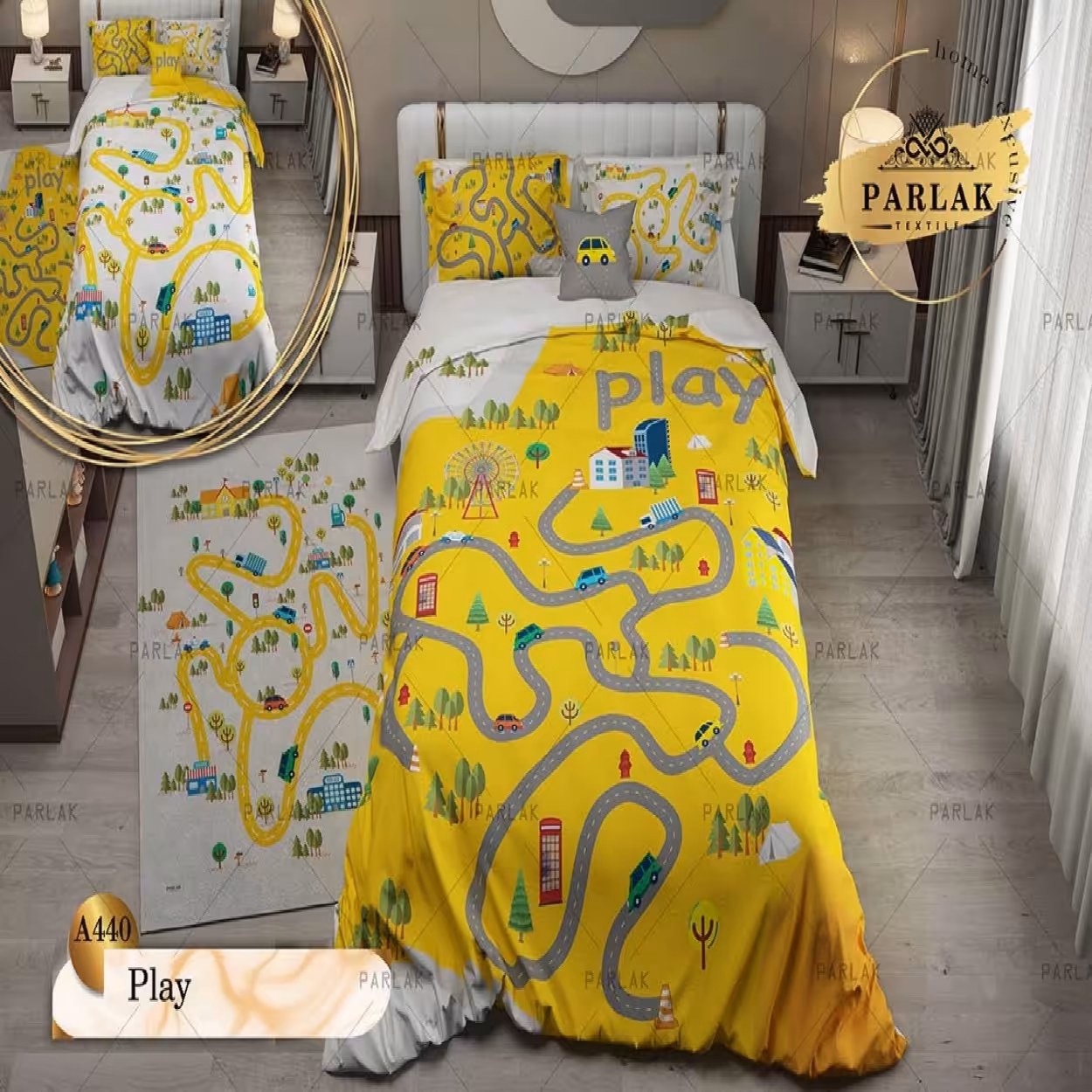 سرویس روتختی پارلاک کد A-440 یکنفره 5 تکه دو رو 