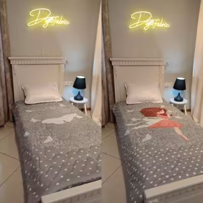 لحاف یک نفره طرح پرنسس و پروانه