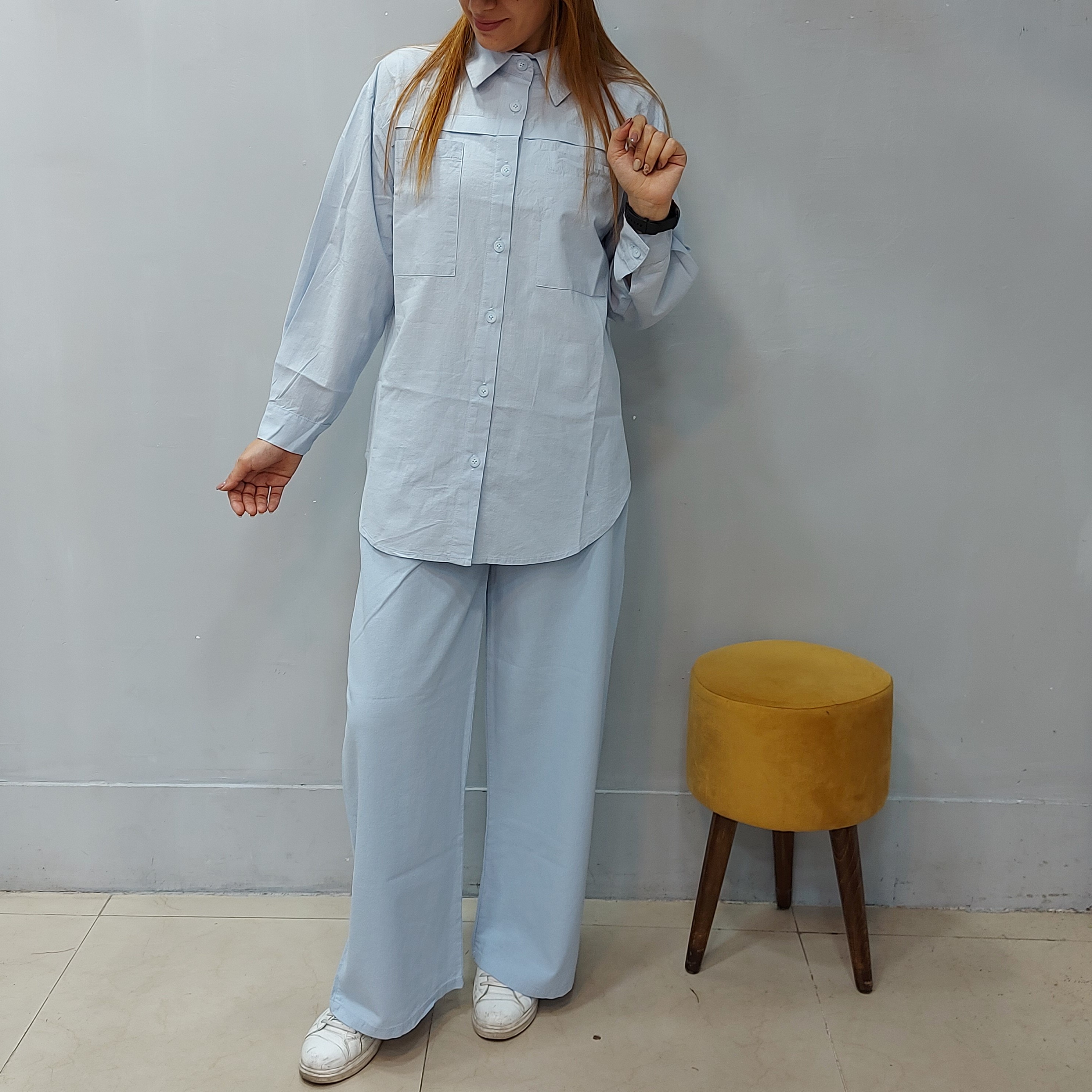 ست شومیز وشلوار  لینن زنانه  رنگبندی تصویر  فری سایز 