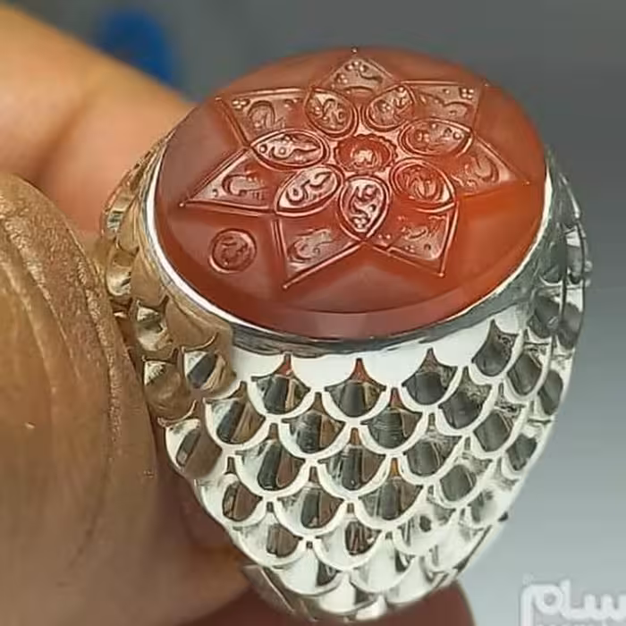 عقیق سرخ یمن اعلاودرجه یک استاد ضابطی