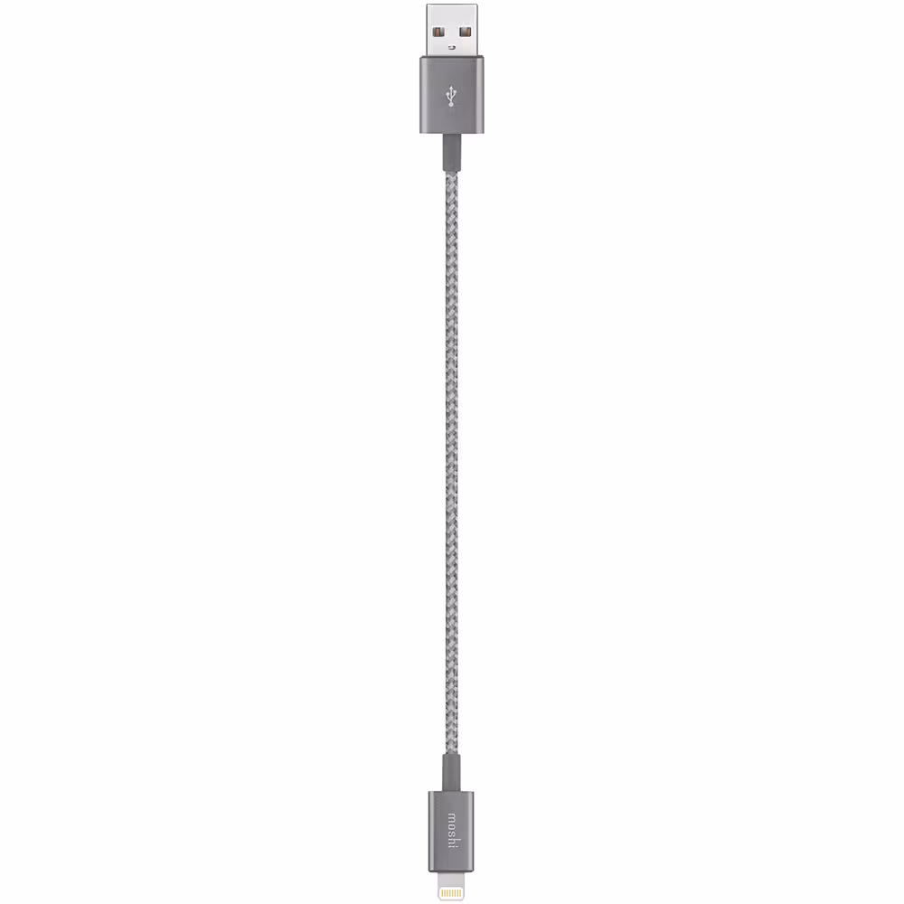 کابل MOSHI موشی تبدیل Lightning به USB-A مدل Integra طول 25 سانتیمتر خاکستری - Hiapple.ir