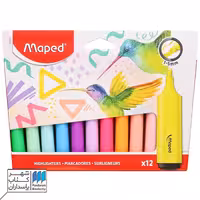 هایلایتر کلاسیک 12 رنگ مقوایی مپد maped
