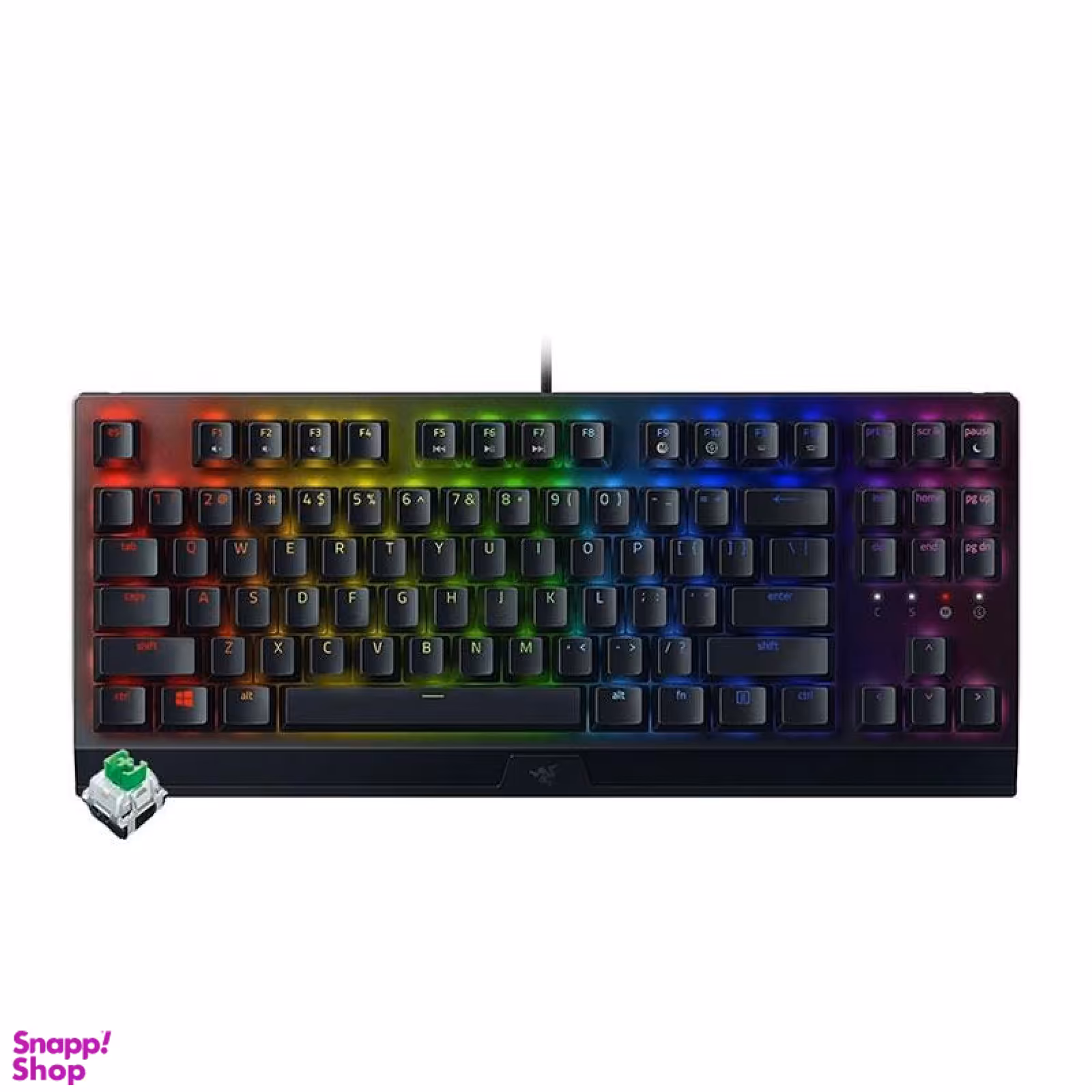 کیبورد سیمی گیمینگ ریزر (Razer) مدل BlackWidow V3 Tenkeyless با سوییچ سبز
