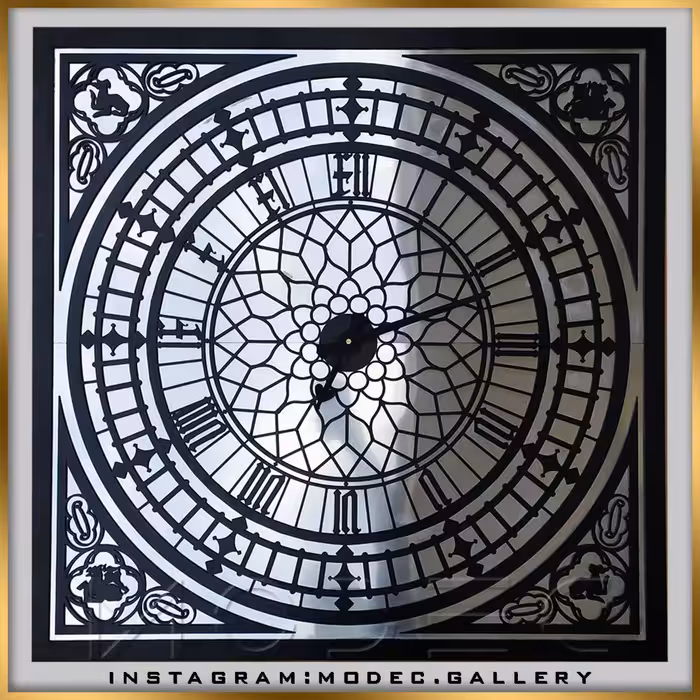 ساعت دیواری کلاسیک
کد  C20
طرح بیگ بن مربعی
موتور ساعت روانگرد و بیصدا 
