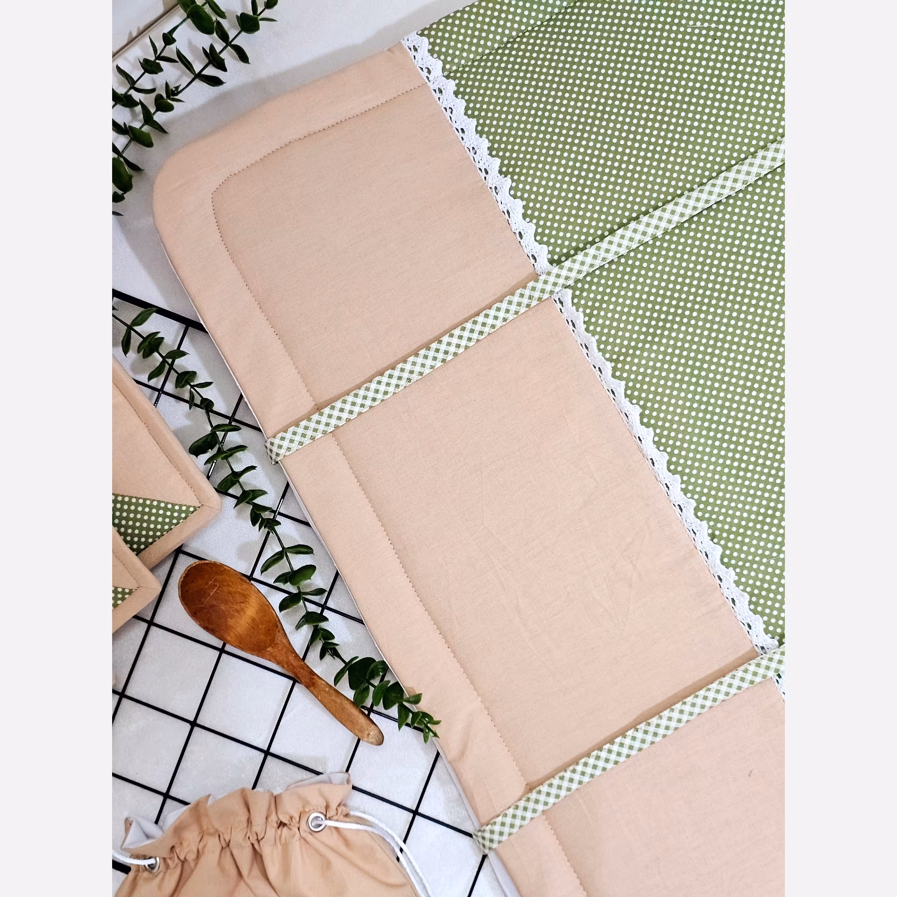 نمگیر ظروف سایز60در90 کتان ترک 4لایه