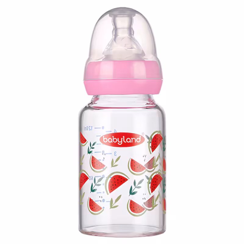 شیشه شیر پیرکس 120 میل طرح هندوانه با سرشیشه گرد بیبی لند Babyland