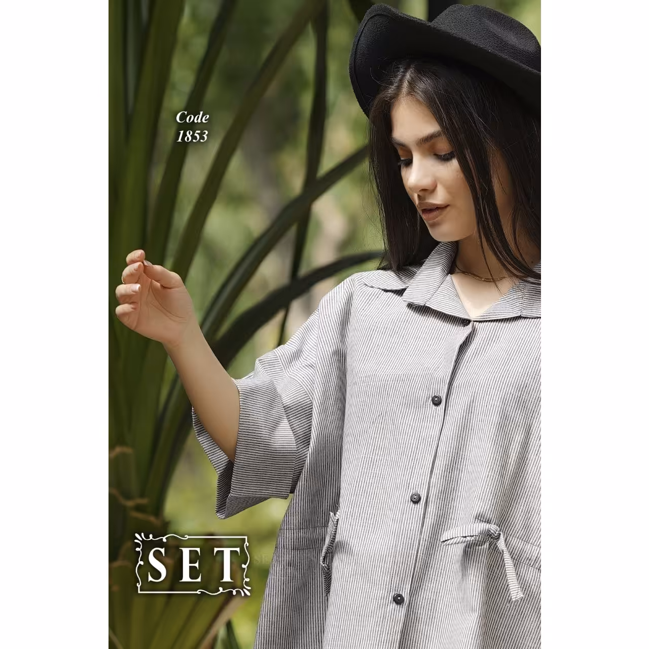 مانتو برند set مدل تاتیانا کد 1853 رنگ دودی