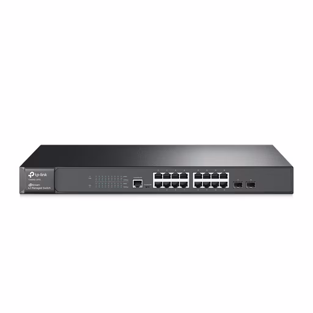 قیمت و خرید سوییچ شبکه مدیریتی 16 پورت 2 پورت SFP تی پی لینک مدل T2600G-18TS | نت ران