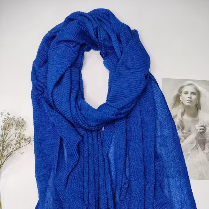 شال پلیسه سوپر نخ منگوله دار