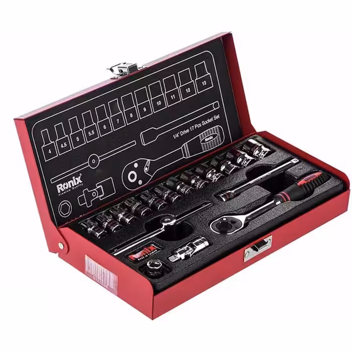 مجموعه 17 عددی آچار و سری بکس 1.4 اینچ رونیکس مدل RH-2617
