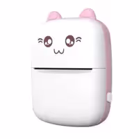مینی پرینتر حرارتی بلوتوثی شارژی قابل حمل بدون جوهر مدل خرگوشی گربه ای رنگ صورتی 