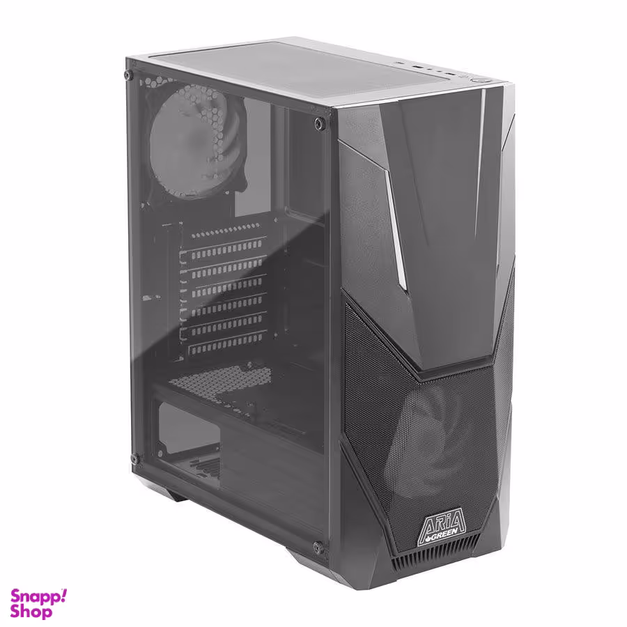 کیس کامپیوتر گرین (Green) مدل Aria رنگ مشکی