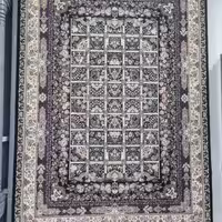 فرش پاتریس 1200شانه  طرح هفت افلاک سرمه ای کناره 4متری