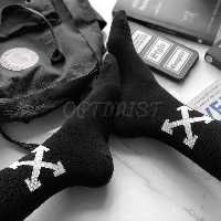 جوراب آف وایت ساقدار زمینه مشکی اسپرت نخ پنبه Off-White