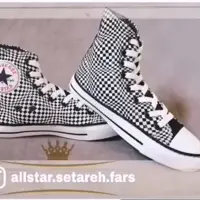 کتونی الستار شطرنجی ساقدار سایز 35 تا 44  جنس زیره pu  رویه کتان دور دومت قابل شستشو با ارسال رایگان