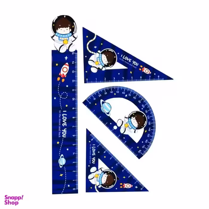 ست خط کش طرح پسر فضانورد مجموعه 4 عددی