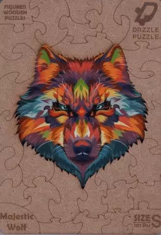 پازل چوبی گرگ (باجعبه)