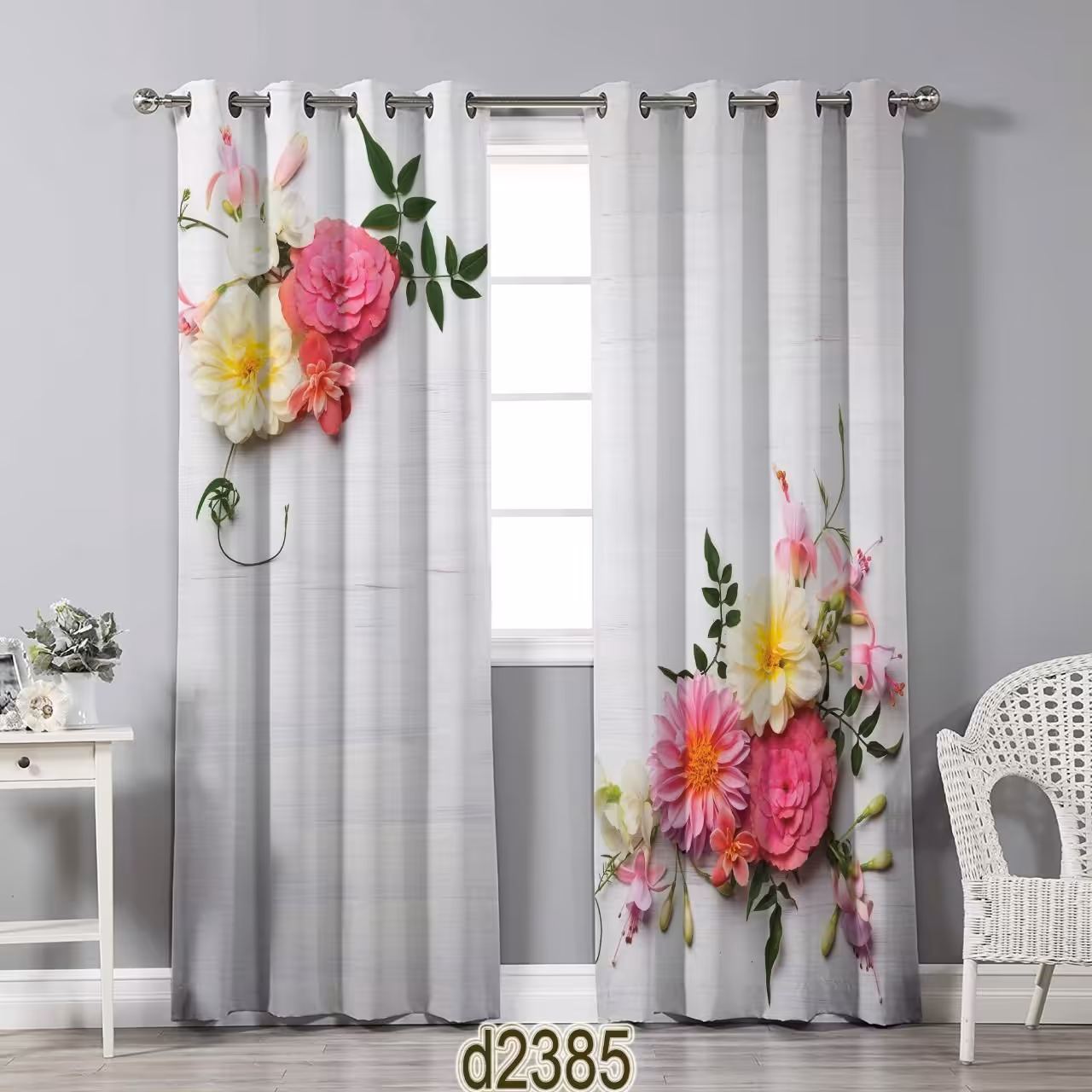 پرده پنلی طرح گل 009