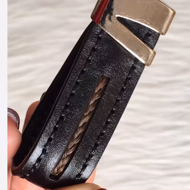 جاکلیدی موی یار چرم طبیعی دست دوز 