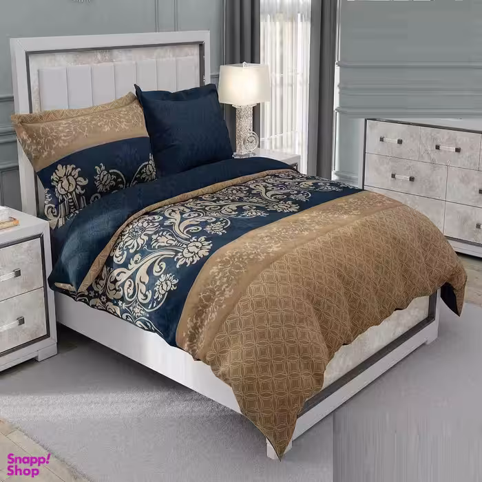 سرویس خواب طرح ساتین پنبه پلاس کد 77 یک نفره چهار تکه