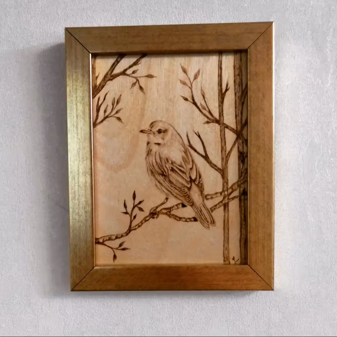 تابلو سوخت نگاری گنجشک