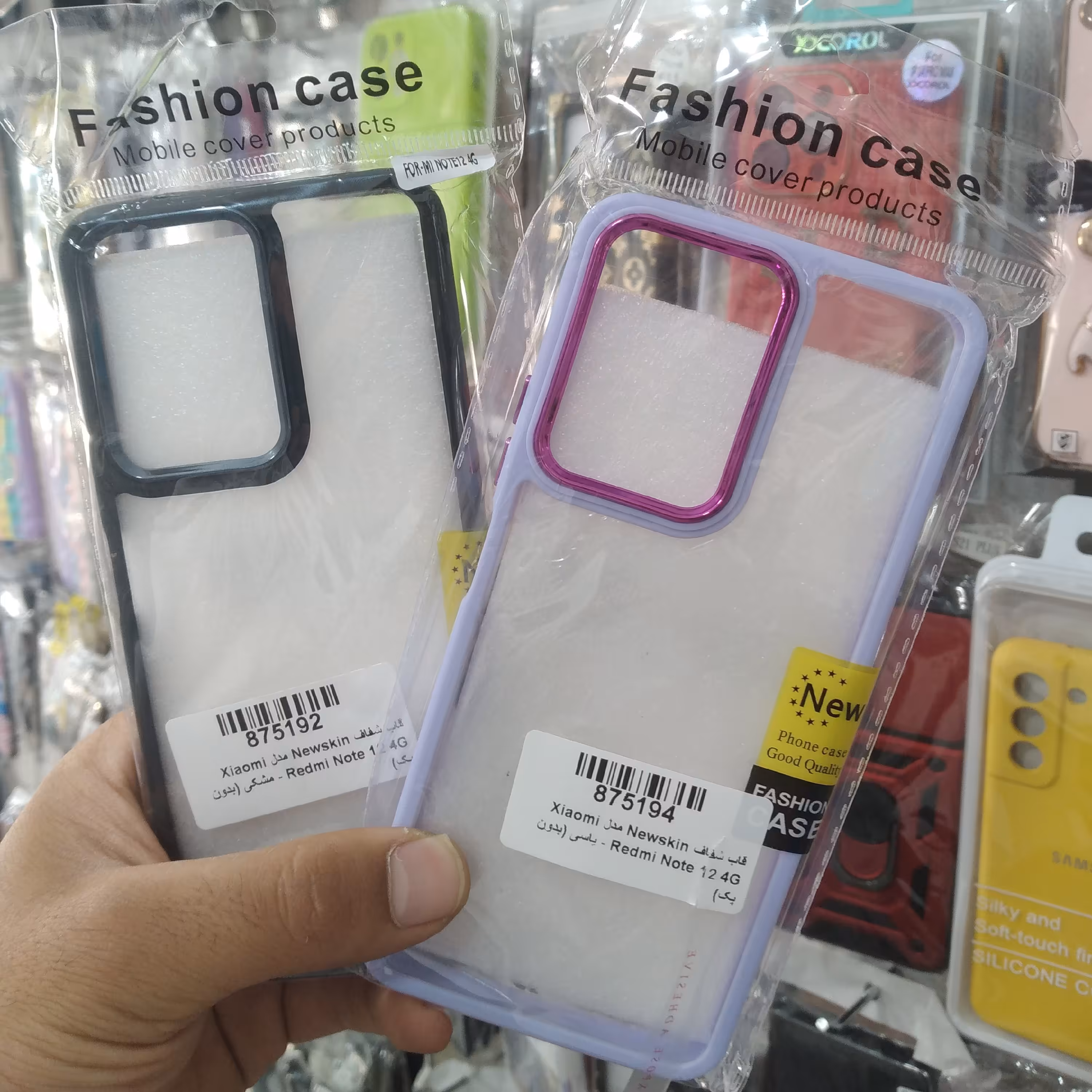 قاب گوشیnote12قاب گوشی نوت12 قاب شیشه ای دور رنگی در 2 رنگ