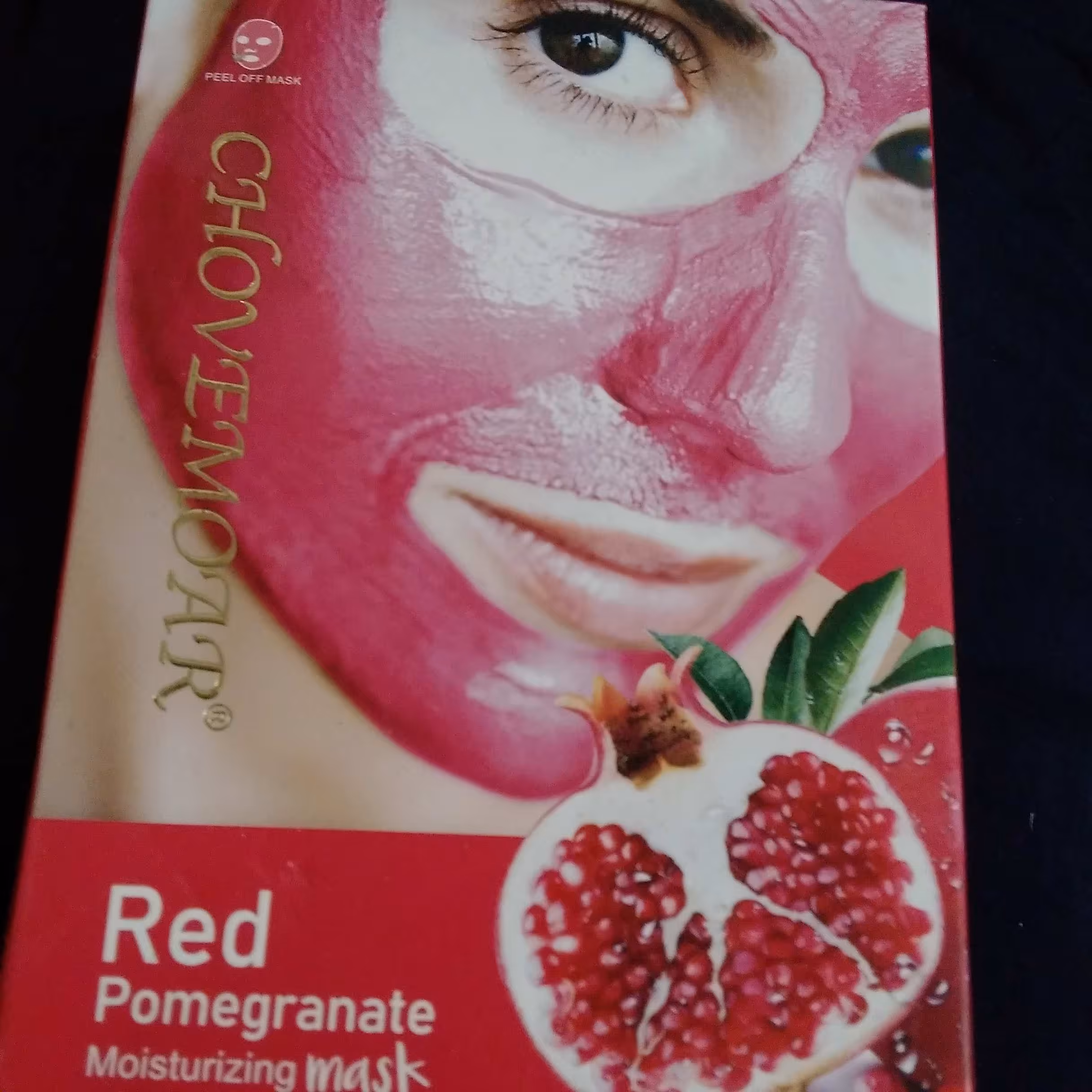 ماسک گچی ورقه ای انار قرمز پاک کننده قوی و سفید کننده و از بین بردن سلولهای مرده پوست 