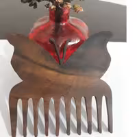 شانه چوبی تزئینی طرح پروانه