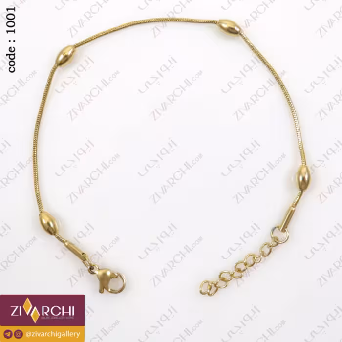 دستبند زنجیری استیل (طرح کپسولی) 1001