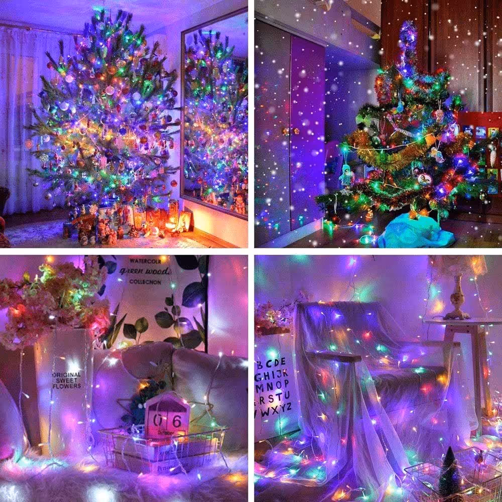 ریسه مولتی چند رنگ  ال ای دی سوزنی  متراژ حدودا 9 متر با ریموت کنترل چندین حالته