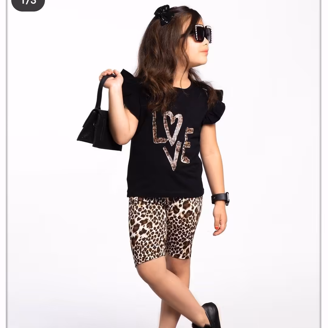 تیشرت و شلوارک پلنگی love