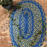 سفره بیضی تسمه پلاستیکی .  قابل اجرا بصورت گرد و بیضی .در رنگ و اندازه و طرح دلخواه شما .سفارش بصورت تک و عمده(پس کرایه)