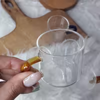 شات قهوه  پیرکس دسته رنگی وارداتی(6تایی)