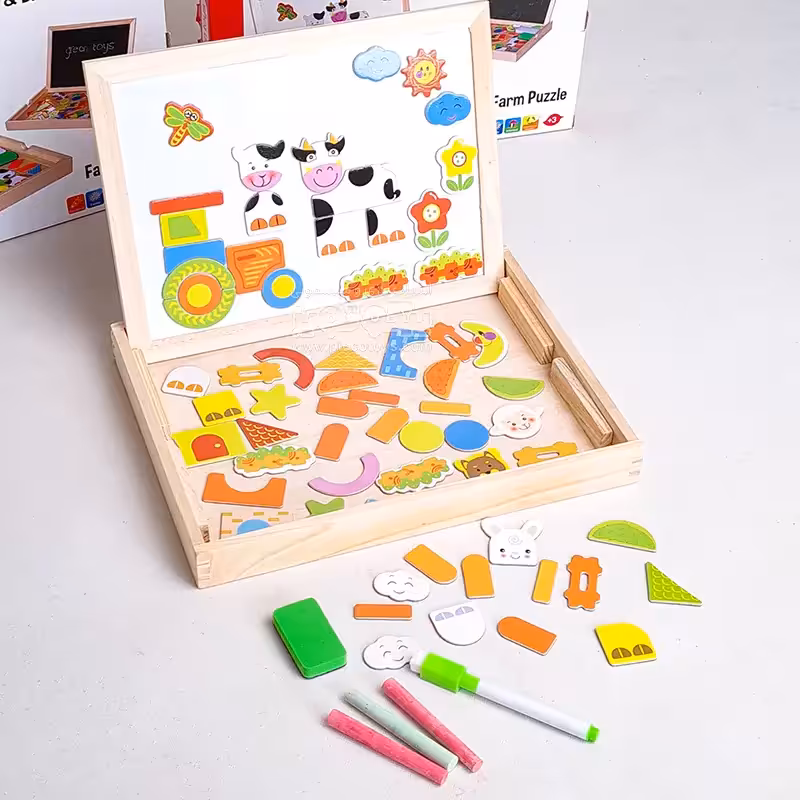 تخته سیاه و وایت برد دو طرفه مگنتی آموزشی کد GT715B